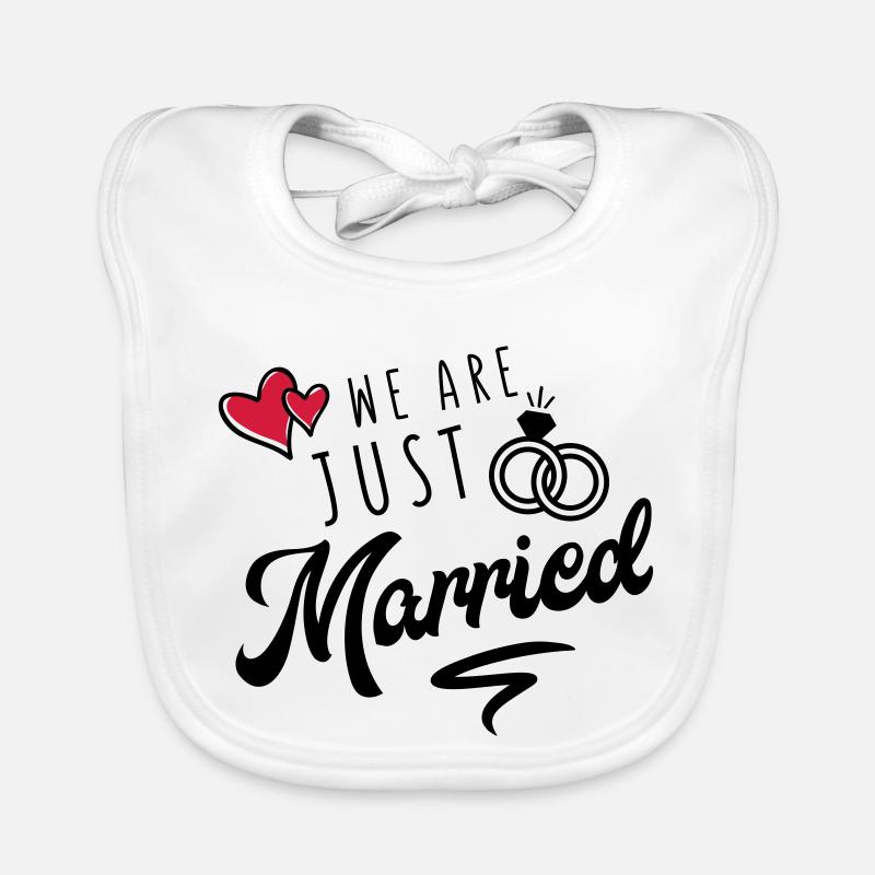 we are just married - Baby Bio-Lätzchen - Weiß
