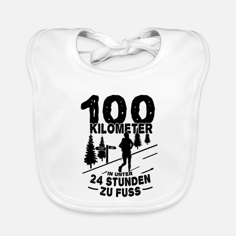 100 km Marsch - Finisher Starter Geschenk Wandern Baby Bio-Lätzchen