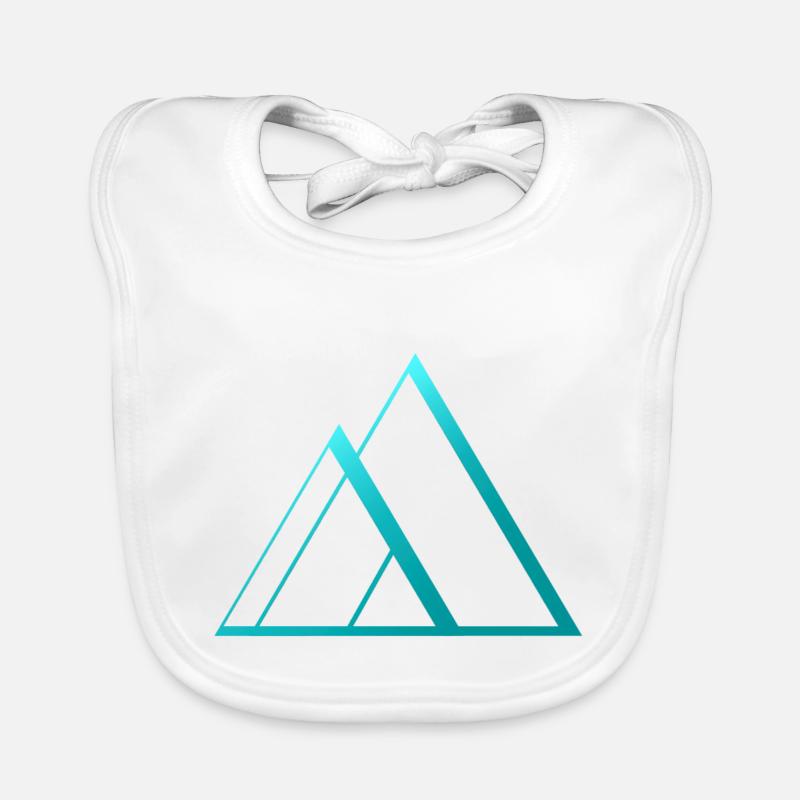 blue pyramid triangles design Organic Baby Bibs