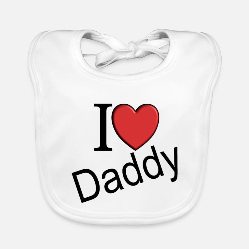 I love Daddy - Bavoir bio Bébé - blanc