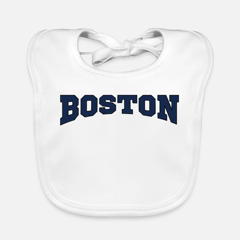 Boston Blockschrift Logo Baby Bio-Lätzchen