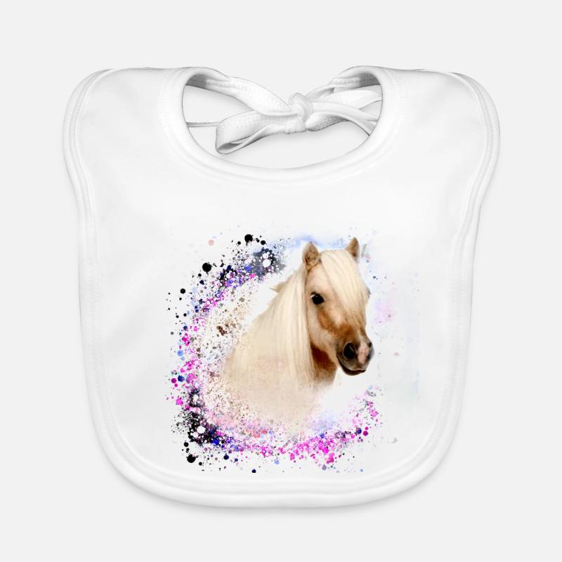 haflinger, cheval, graffiti, paysage, poney Bavoir bio Bébé