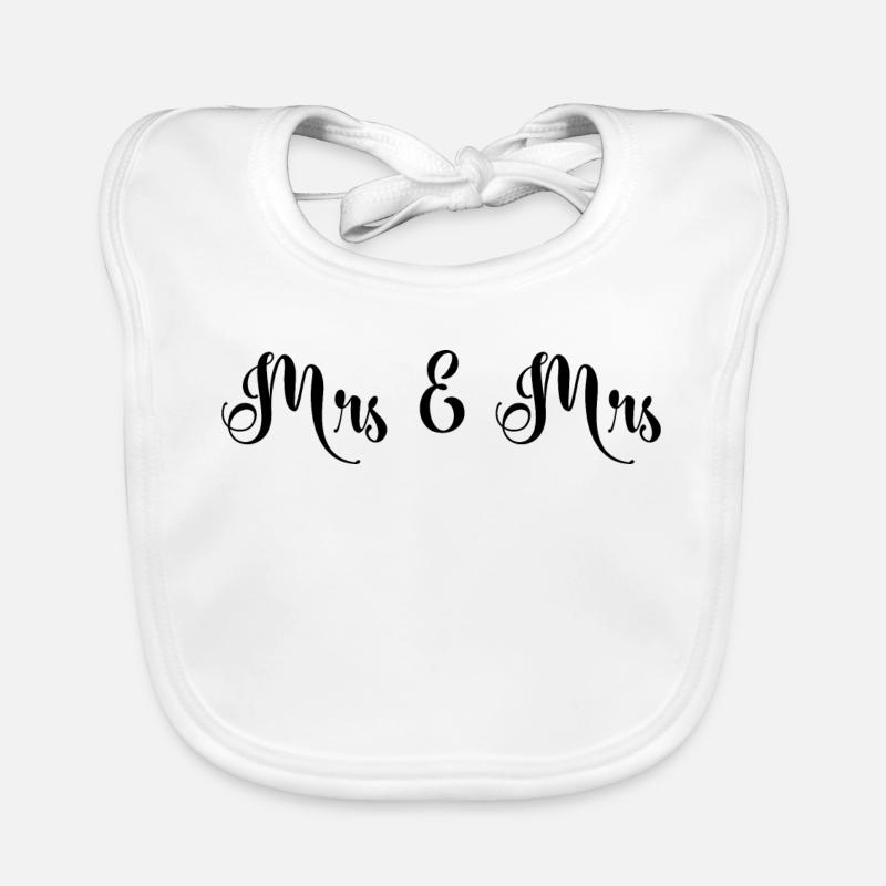 Mrs & Mrs Design for Lesbian Weddings Organic Baby Bibs
