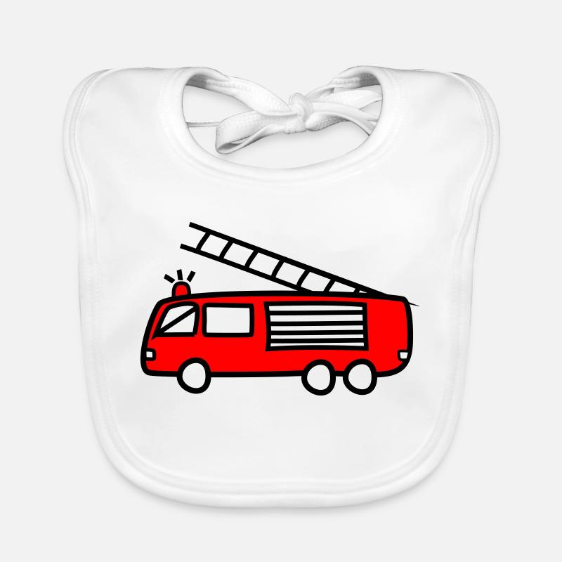 Camion pompier, camion de pompier, pompier Bavoir bio Bébé