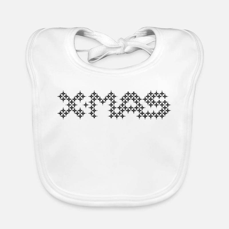 xmas christmas icon pixel icon snow pattern Organic Baby Bibs