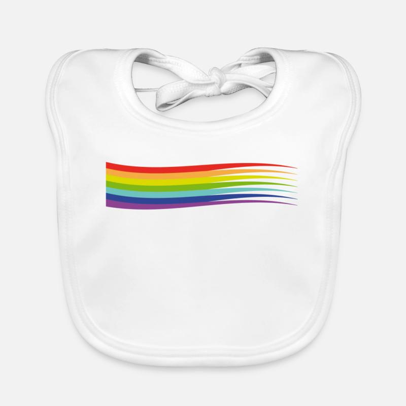 BANNIÈRE ARC-EN-CIEL | Drapeau arc-en-ciel Bavoir bio Bébé