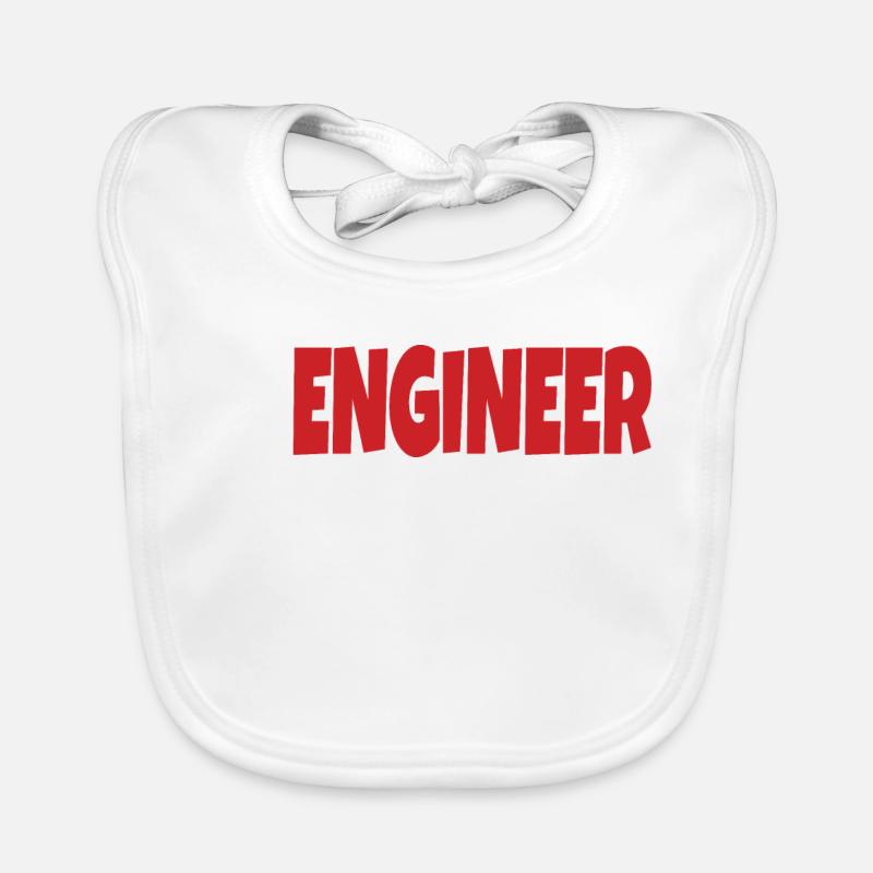 #engineer white and red Organic Baby Bibs