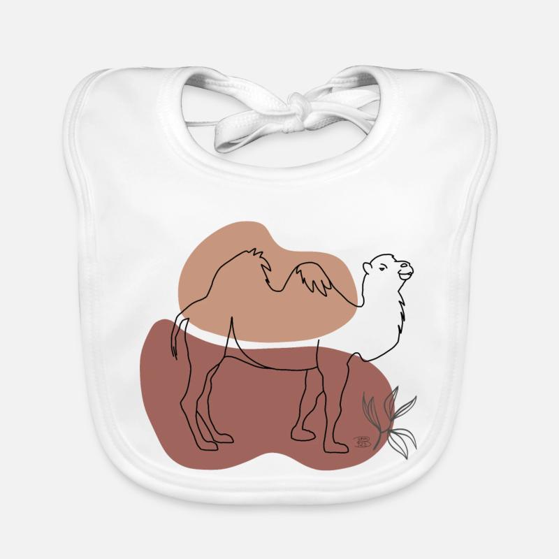 "Kamel", Boho Line Art Design, Serie "Desert" Baby Bio-Lätzchen