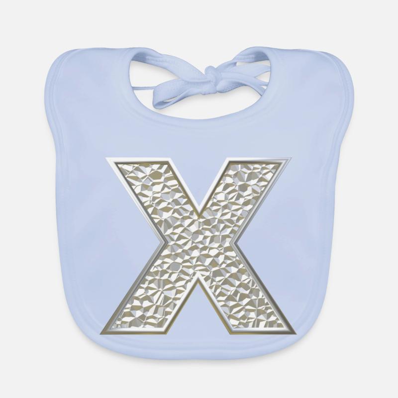 X, lettre, initiale, monogramme, Bavoir bio Bébé