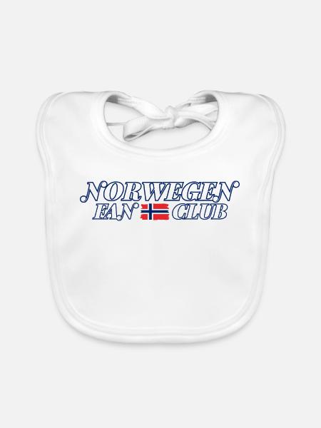 Norwegen Fanclub Schriftzug - Baby Bio-Lätzchen - Weiß - Vorne