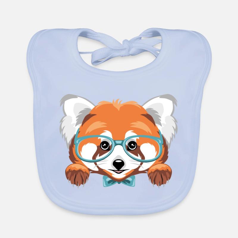 Coup d’œil sur le panda roux intelligent Bavoir bio Bébé