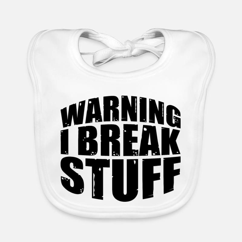 Warning I Break Stuff 7 Baby Bio-Lätzchen