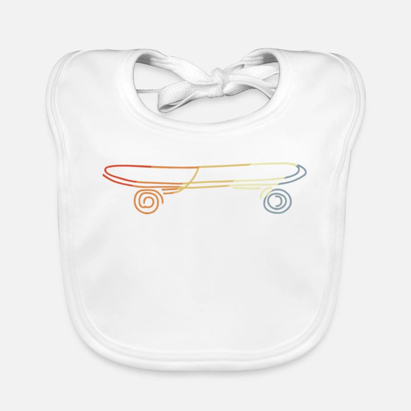 Vintage Skate Board Drawing Organic Baby Bibs