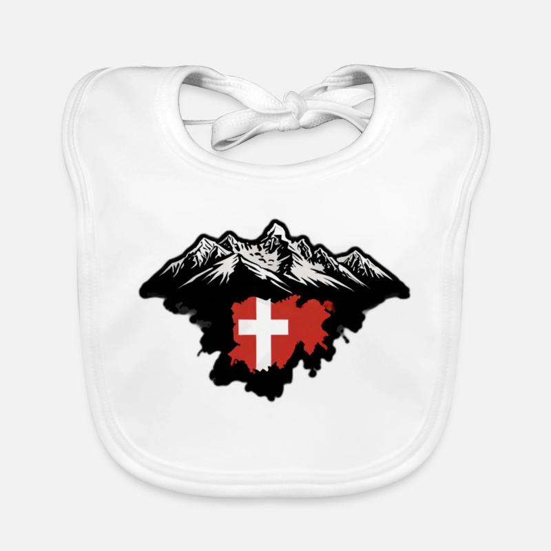 Drapeau suisse Bavoir bio Bébé
