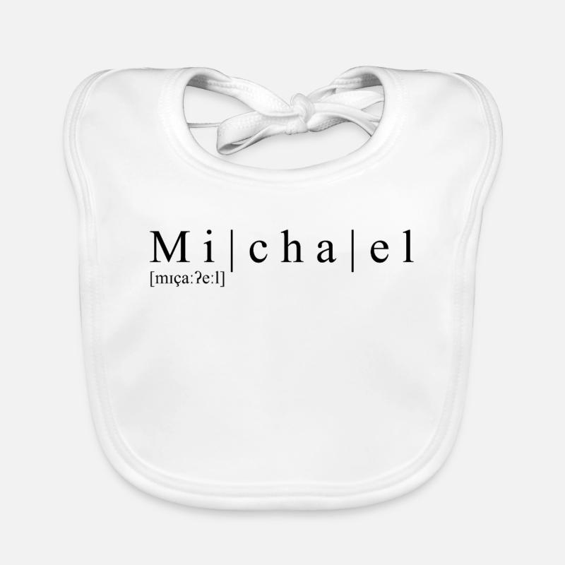 Name: abstract, typographic, white, Michael Organic Baby Bibs