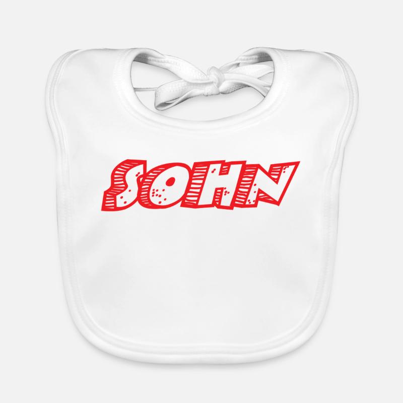 Son Retro Comic Letters Design Organic Baby Bibs