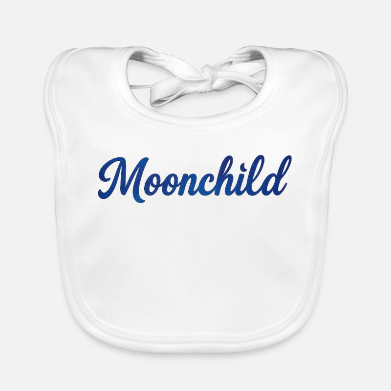 Moonchild Blau Script – Nachtstil Baby Bio-Lätzchen
