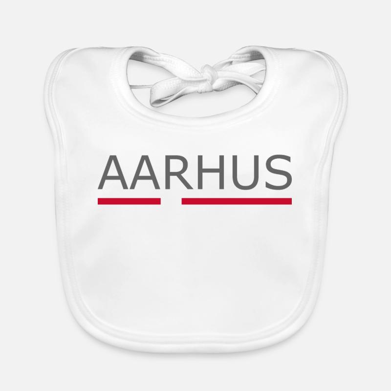 Aarhus - Drapeau du Danemark - Danemark - Scandinavie Bavoir bio Bébé