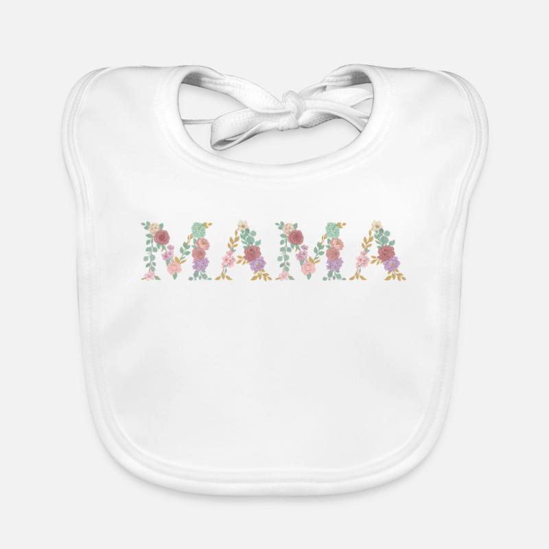 Mama Blumen Floral Schrift Beste Mutter Muttertag Baby Bio-Lätzchen