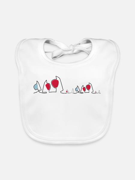 Regatta Skyline Segelboote Segeln Segelsport Boote - Baby Bio-Lätzchen - Weiß - Vorne