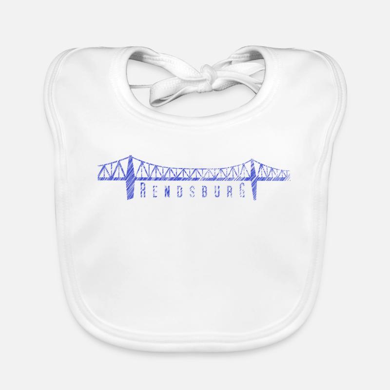 Rendsburg High Bridge – Sketched Skyline Organic Baby Bibs