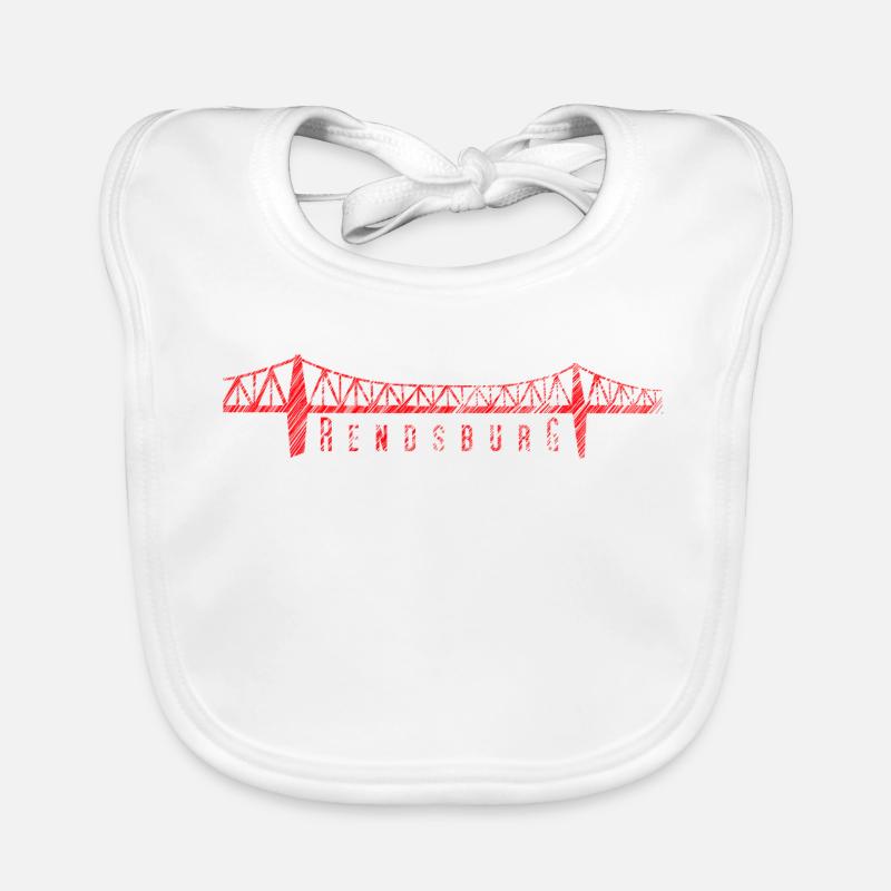 Rendsburg High Bridge – Typography Scribble Design Organic Baby Bibs