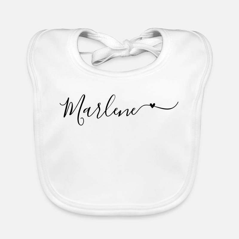 Prénom Marlene Prénom décoratif Bavoir bio Bébé