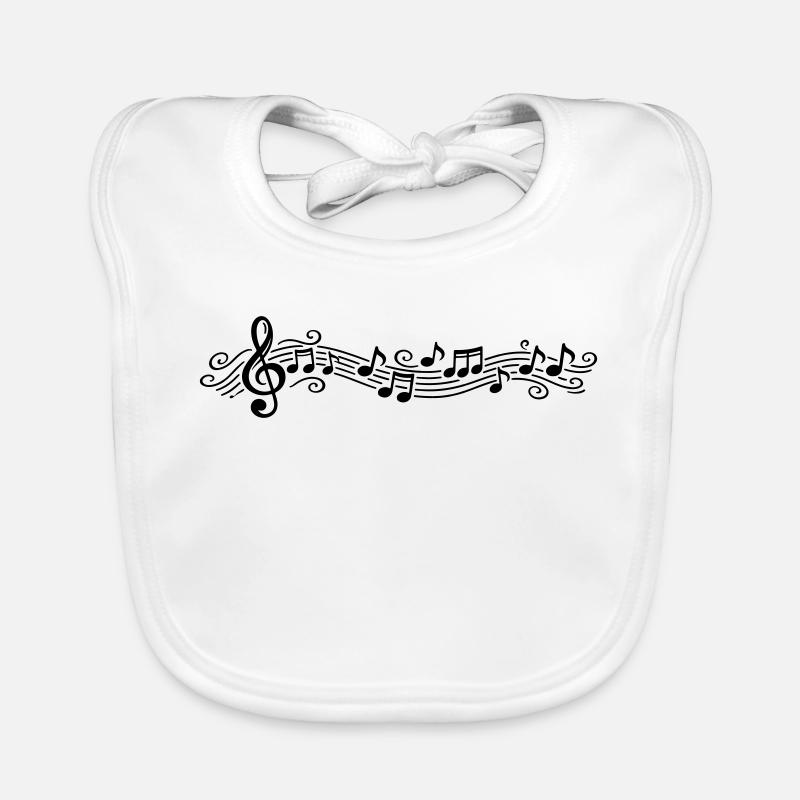 Musical Notes Melody Clefs Organic Baby Bibs