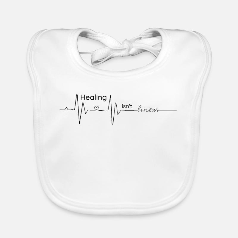 Healing is not linear - cardiogram Organic Baby Bibs