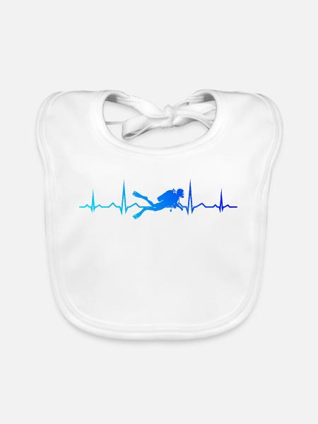 Geschenkidee für einen Freediver mit Gerätetauchen - Baby Bio-Lätzchen - Weiß - Vorne