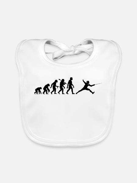 Fechten Evolution für Fechter Fechtsport - Baby Bio-Lätzchen - Weiß - Vorne