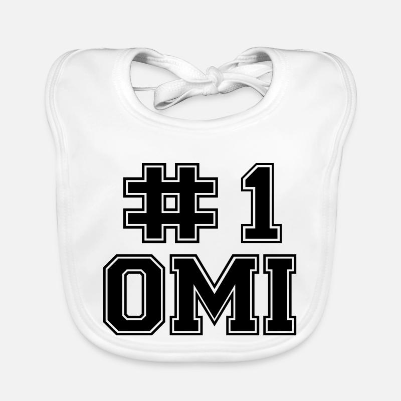 Number One Omi - Organic Baby Bibs - white