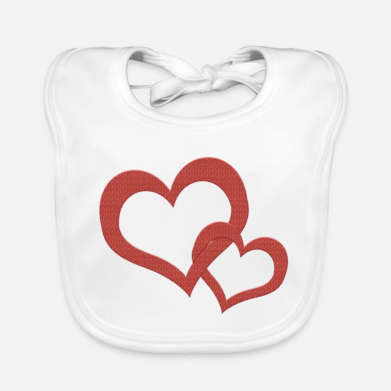 Two hearts Organic Baby Bibs