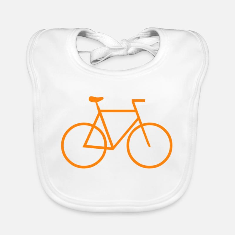 Orange vélo - Bavoir bio Bébé - blanc