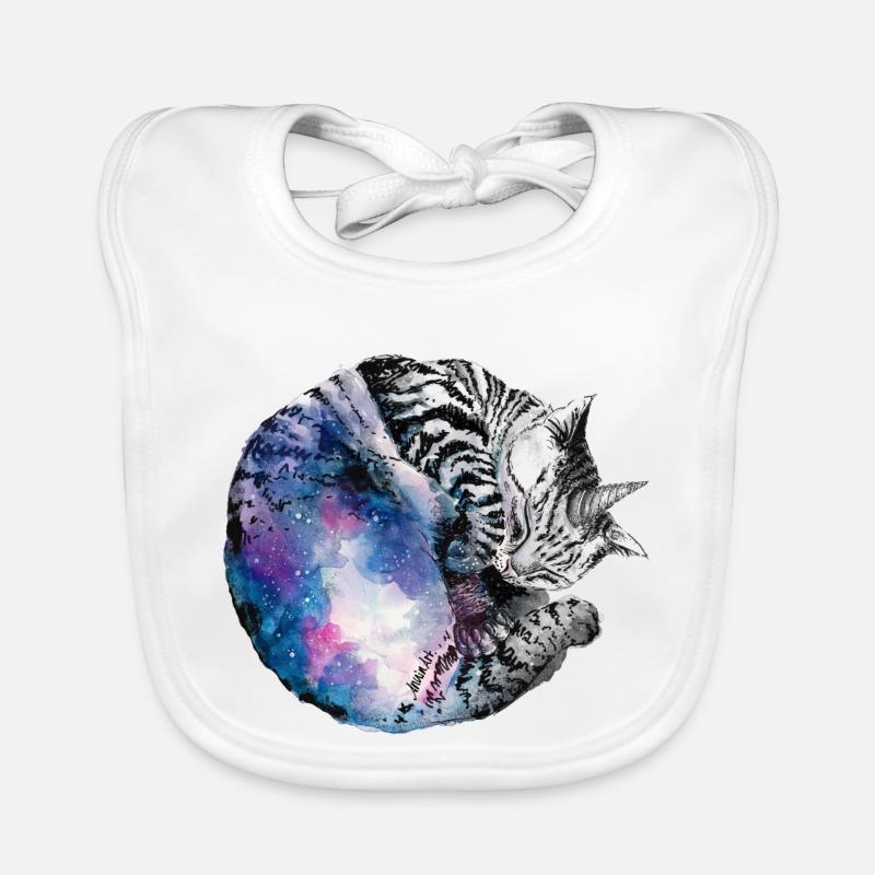 Galaxy einkorn cat small Organic Baby Bibs