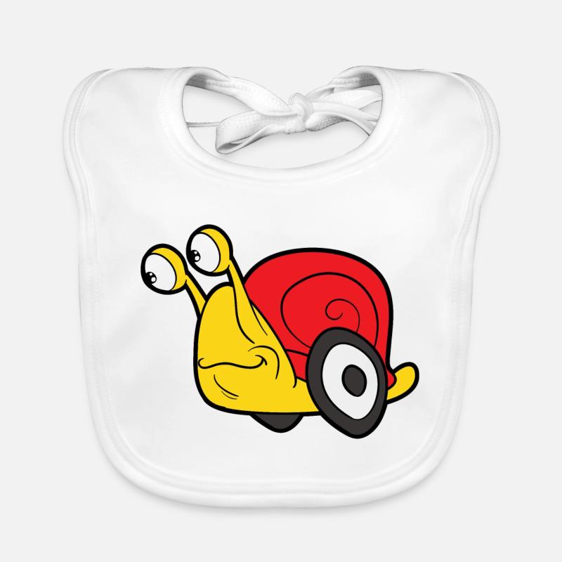 Funny Cute Cool Snail Snail Shell Organic Baby Bibs