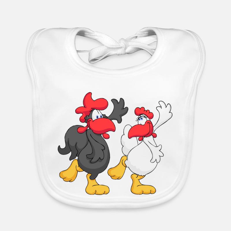Couples de danse de poulet - Bavoir bio Bébé - blanc