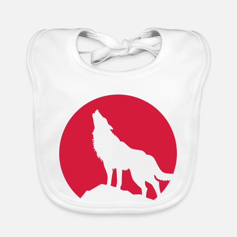 Wolf - Baby Bio-Lätzchen - Weiß