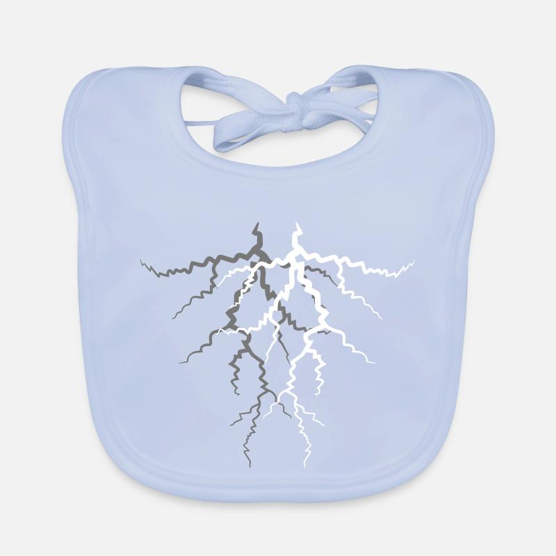 pattern lightning thunder weather storm electris Organic Baby Bibs