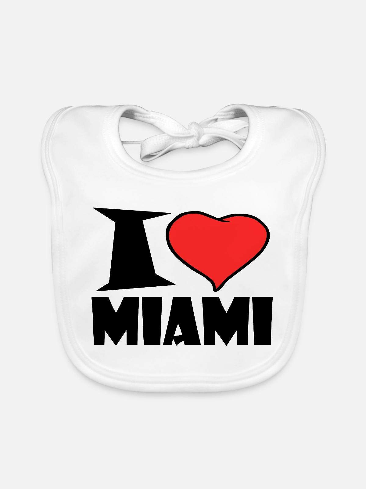 Miami - Baby Bio-Lätzchen - Weiß - Vorne