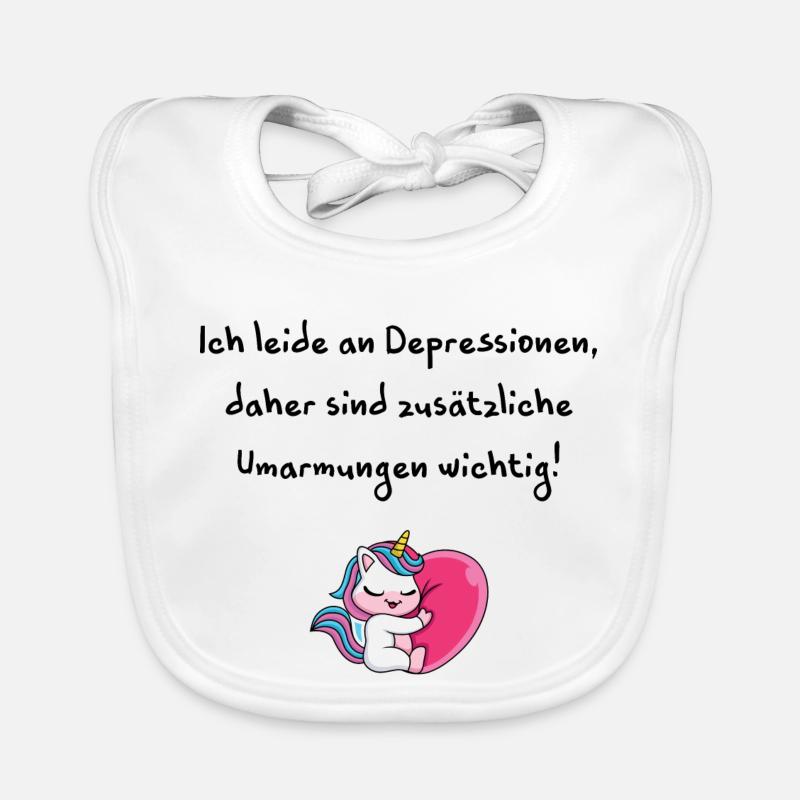 Depressionen brauche Umarmungen Liebe Einhorn Baby Bio-Lätzchen