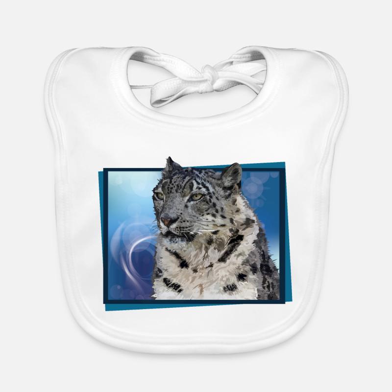 Snow leopard Organic Baby Bibs