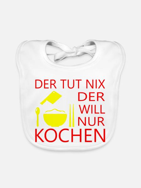 Koch kochen backen - Baby Bio-Lätzchen - Weiß - Vorne