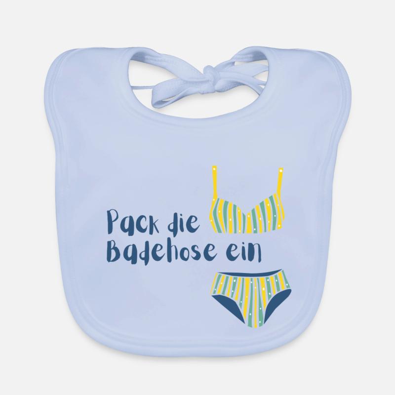 Pack die Badehose ein Baby Bio-Lätzchen