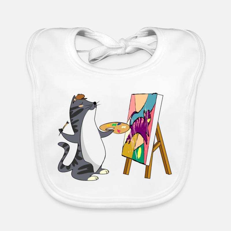 Peindre Chat Bavoir bio Bébé