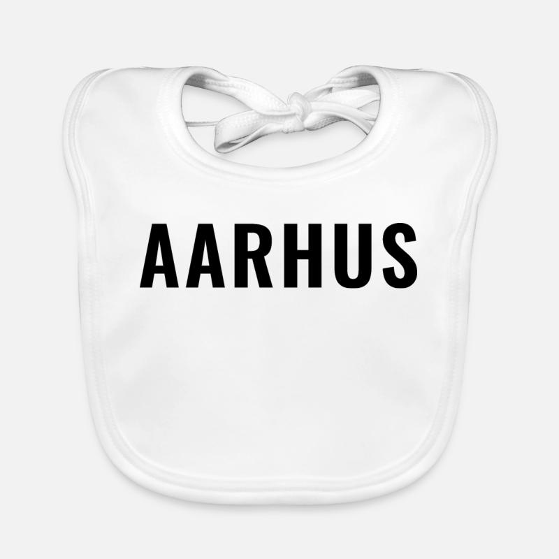 Aarhus Dänemark Minimal Typografie Baby Bio-Lätzchen