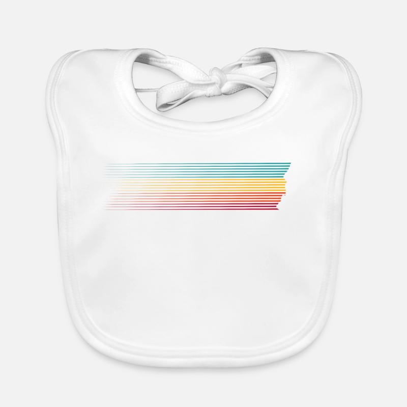 Rainbow Stripes Run Silhouette Organic Baby Bibs