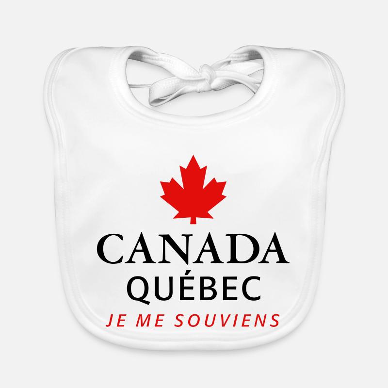 Kanada Québec Maple Leaf Ahornblatt J’aime le Canada Bavoir bio Bébé