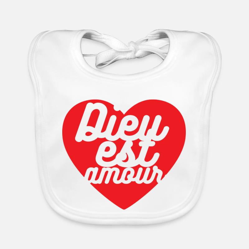 Dieu est amour Bavoir bio Bébé