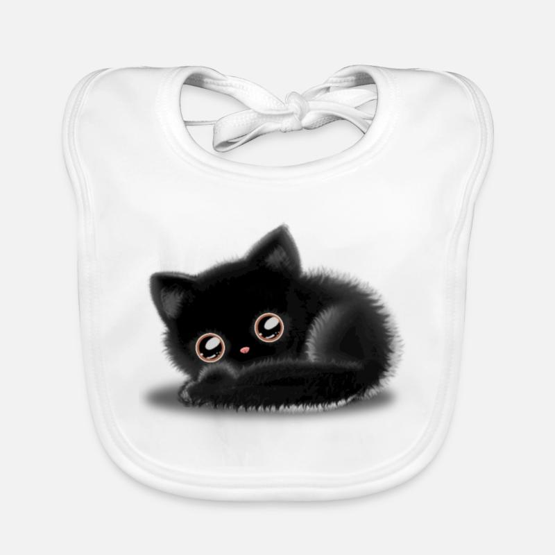 Schwarze Katze 🐈‍⬛ Baby Bio-Lätzchen